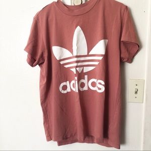 Oversized pink adidas tee shirt
